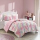 preview thumbnail 5 of 3, Heritage Kids Puffy Ombre Comforter Set, Pink Rainbow