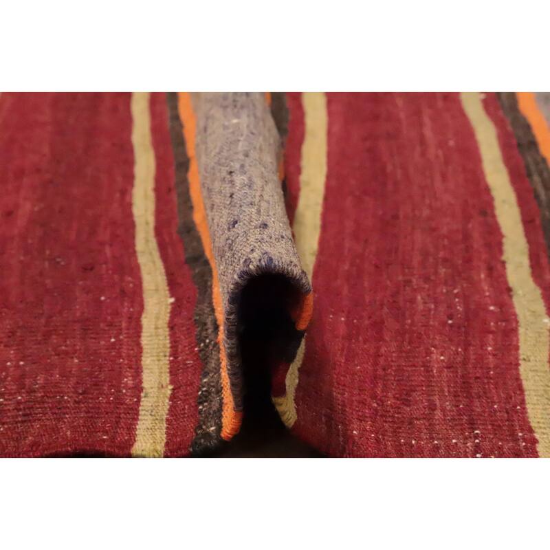 Hand Woven Oriental 100% Wool Carpet Southwestern Geometric Multi-Colored Kilim Area Rug - 7' 8'' X 4' 7''