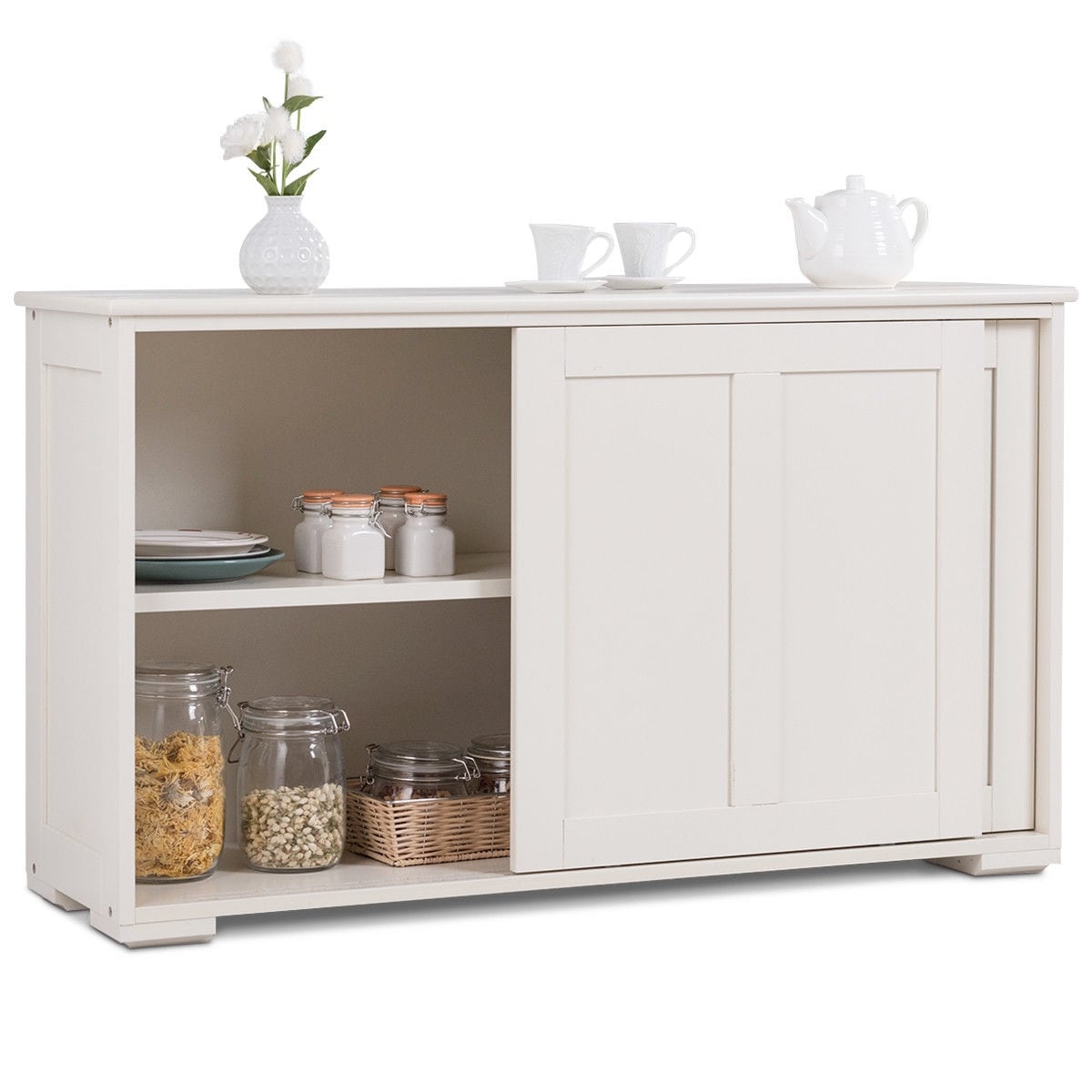 Shop Costway Kitchen Storage Cabinet Sideboard Buffet Cupboard