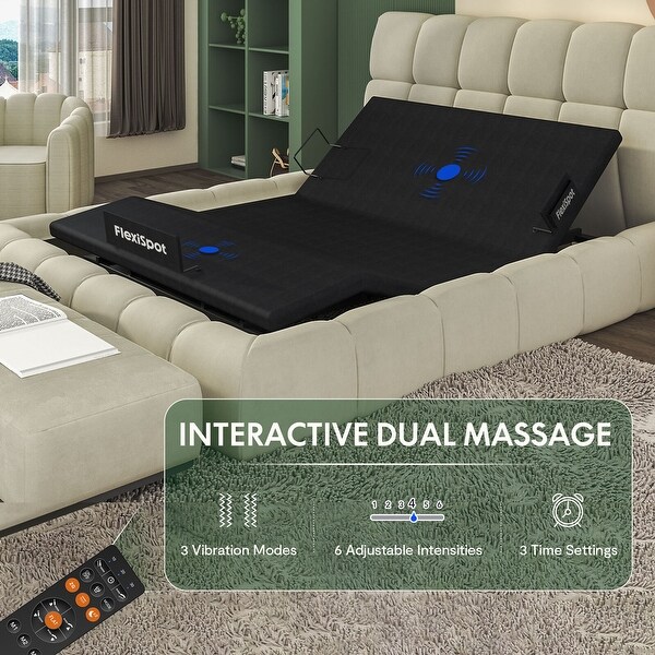 FunniHomi Zero Clearance Massage Adjustable Bed Frame with