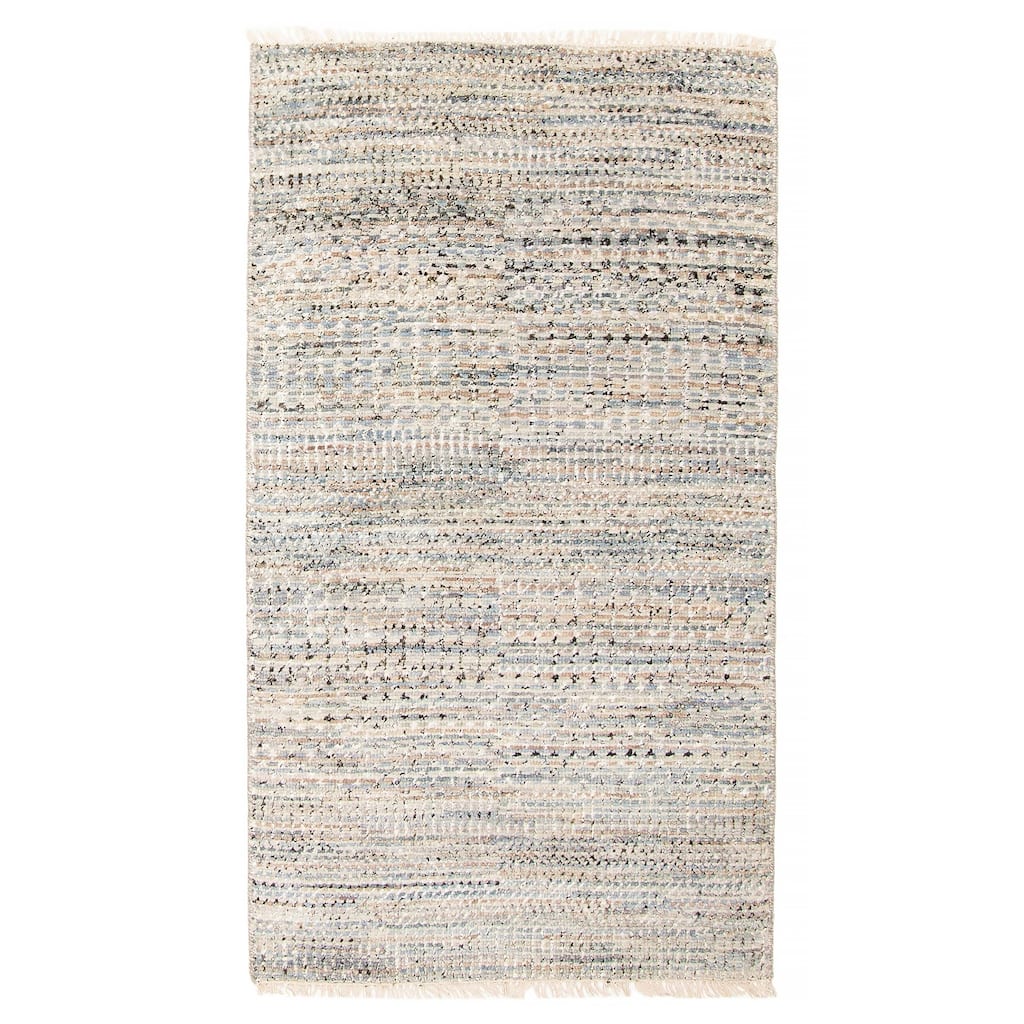ECARPETGALLERY Hand-knotted Silk Shadow Grey Viscose, Wool Rug - 2'11 x 5'2
