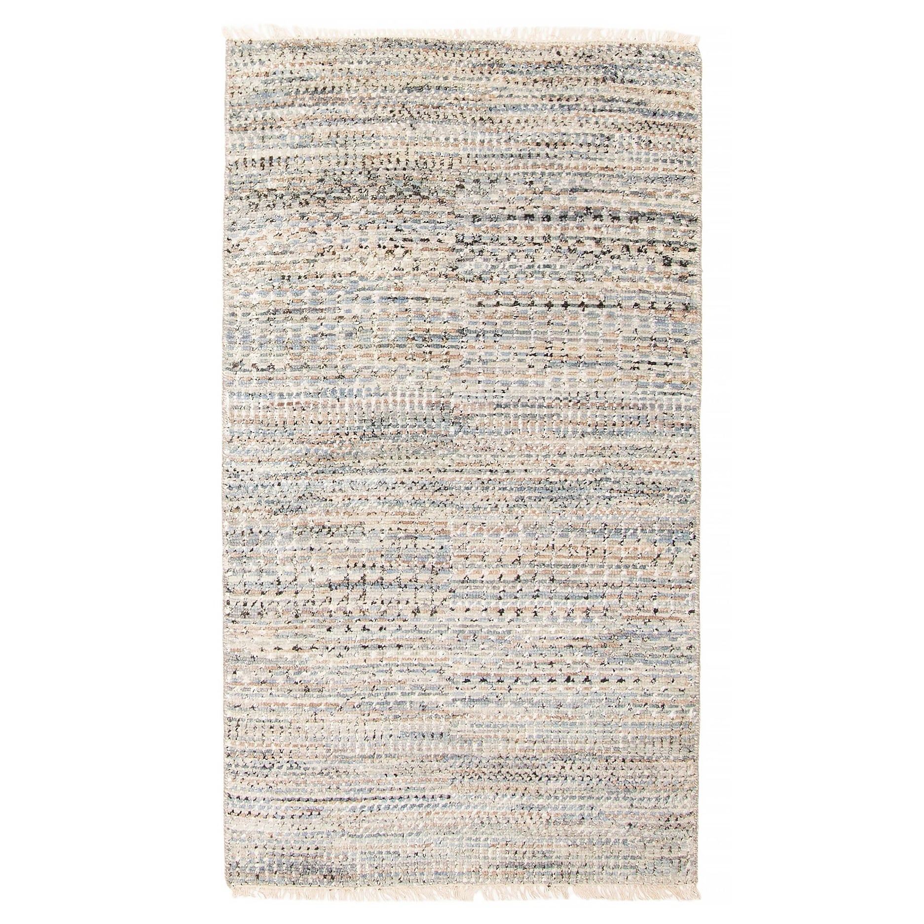 ECARPETGALLERY Hand-knotted Silk Shadow Grey Viscose, Wool Rug - 2'11 x 5'2
