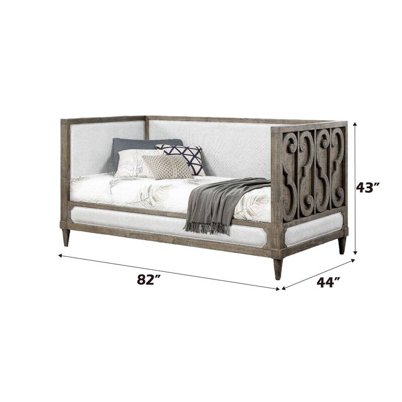 Artesia Tan Fabric & Salvaged Natural Finish Daybed (Twin)