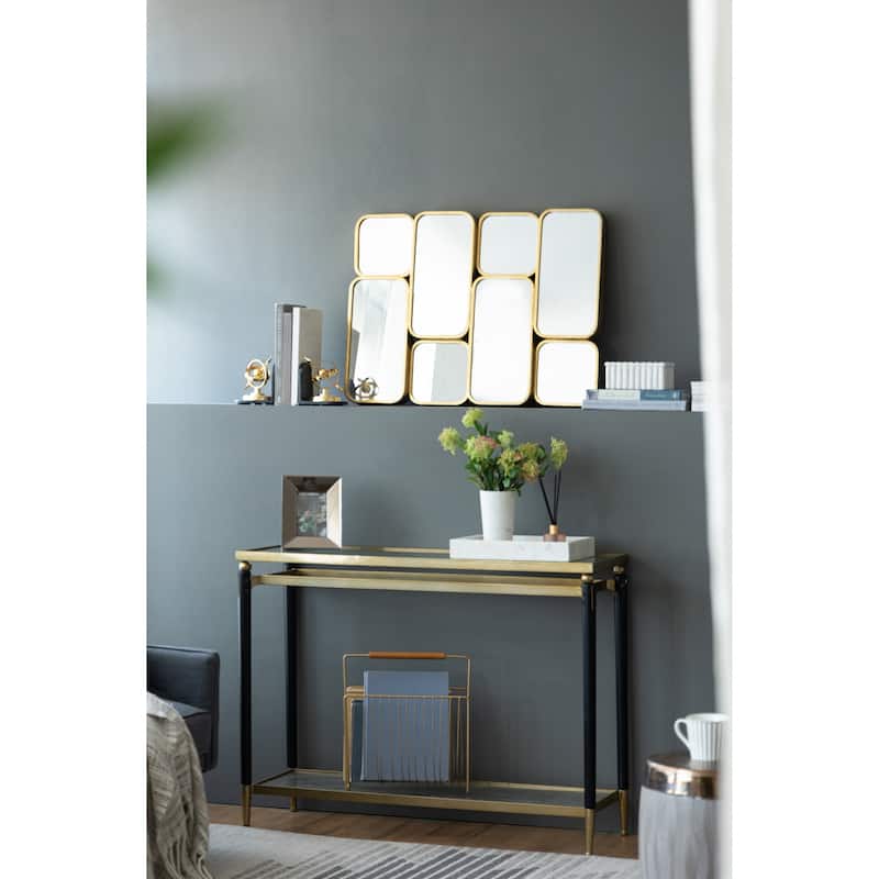 32" Rectangle Wall Decor Mirror with Metal Framed - Gold
