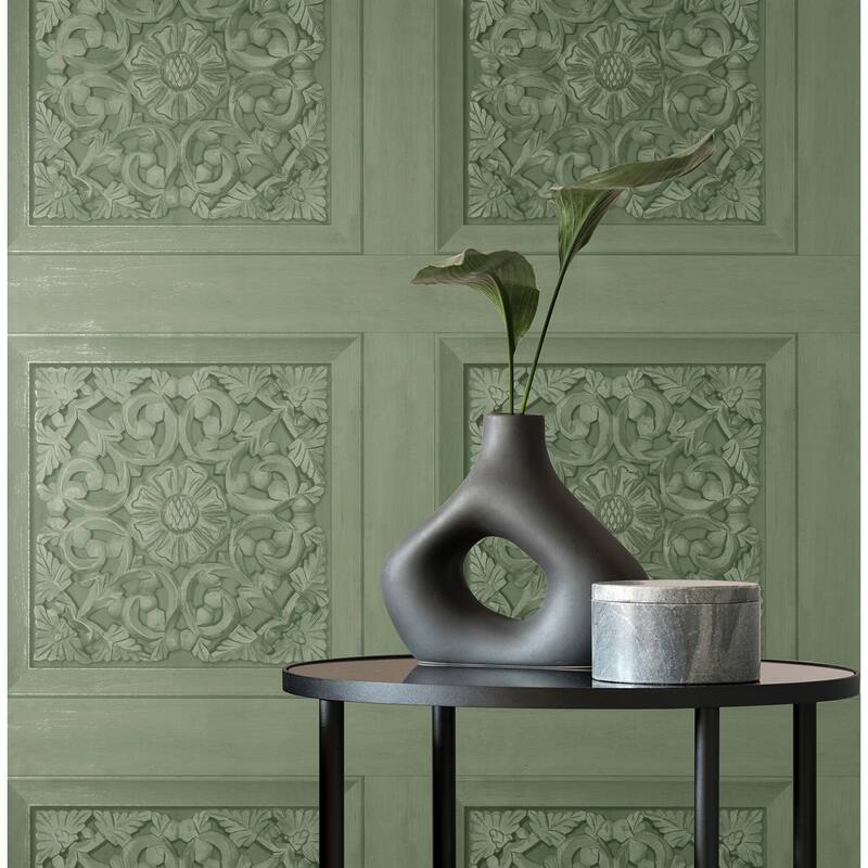 Fine Decor Albie Moss Carved Panel Wallpaper