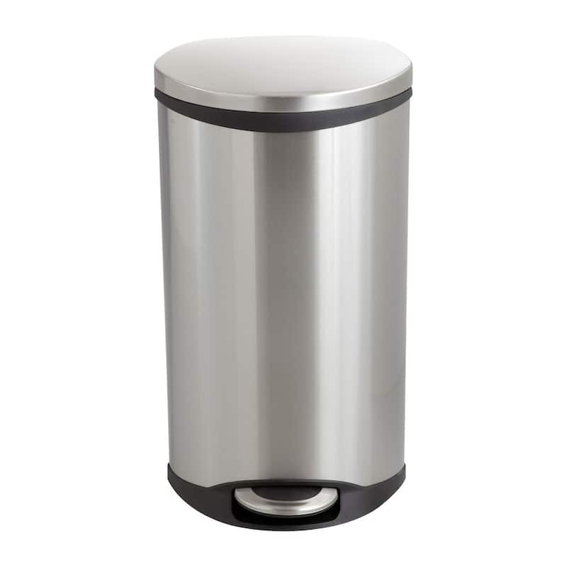 7.5 Gallon Step-On Garbage Can, Stainless Steel Trash Can