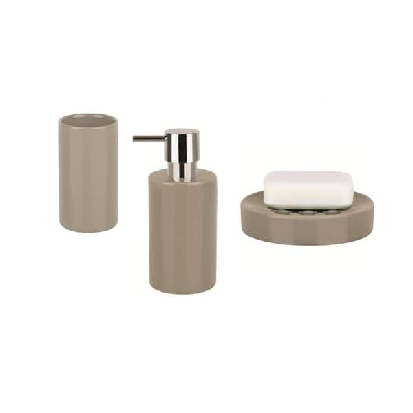 Countertop Soap And Lotion Dispenser Spirella Tube Taupe Stoneware