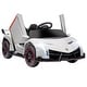preview thumbnail 2 of 7, 12V Lamborghini Veneno Licensed Electric Ride-On Car - White with Bluetooth, Remote Control, Butterfly Doors & Suspension
