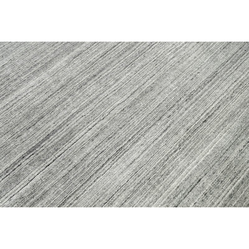 Hand Knotted Tone On Tone Gray Tibetan Wool Modern Oriental Area Rug