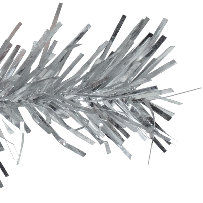 9' x 12" Silver Tinsel Artificial Christmas Garland Unlit