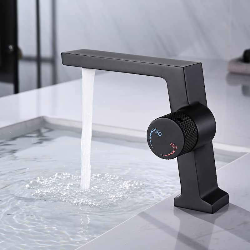 Single Handle Bathroom Faucet Brass 1 Hole Modern Bathroom Sink Basin Faucets Matte Black