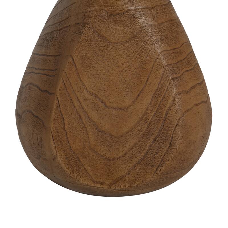 Roomfitters Patti Outdoor MGO Side Table with Authentic Wood Grain Finish, Waterdrop Base, Natural Wood - Natural Wood