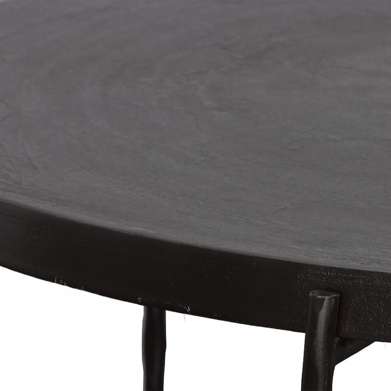Round Aluminum Top Coffee Table - 35.75" - Black