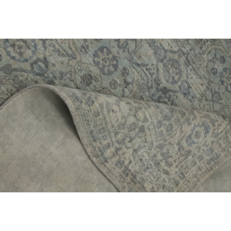 Hand-knotted Transitional Silk Carpet Grey Oushak Rug Geometric Oriental Area Rug - 8' 0'' X 4' 10''