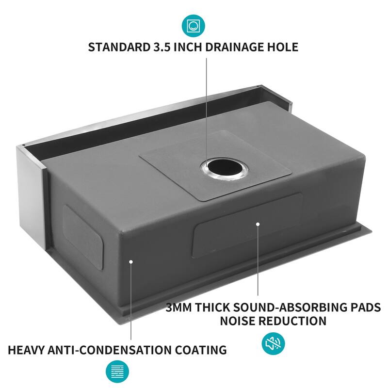 Farmhouse 16 gauge Single Bowl Stainless Steel Kitchen Sink