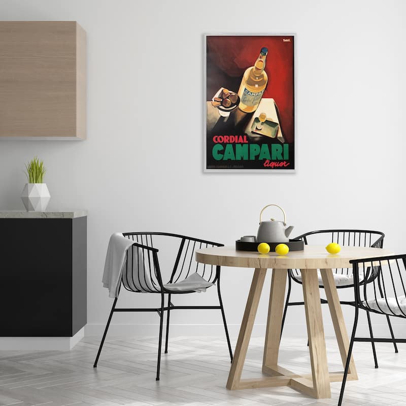 Stupell Vintage Campari Wine Framed Giclee Art Design By Marcus Jules