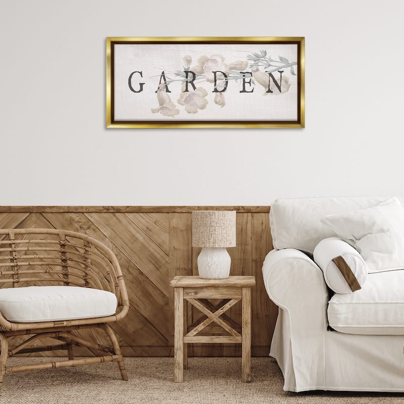 Stupell Rustic Garden & Flower Framed Floater Canvas Wall Art Design By Lil' Rue