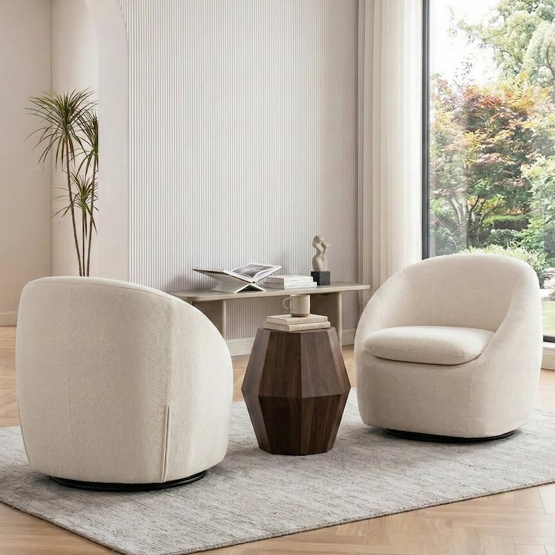360° Swivel Chenille Upholstered Barrel Accent Chair Armchair - 30.3"W x 28.7"D x 29.5"H