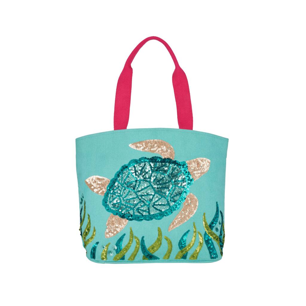 Mina Victory Handbags & Crossbody Animals Turquoise Throw Pillow , ( 22" x 15" x 6" )