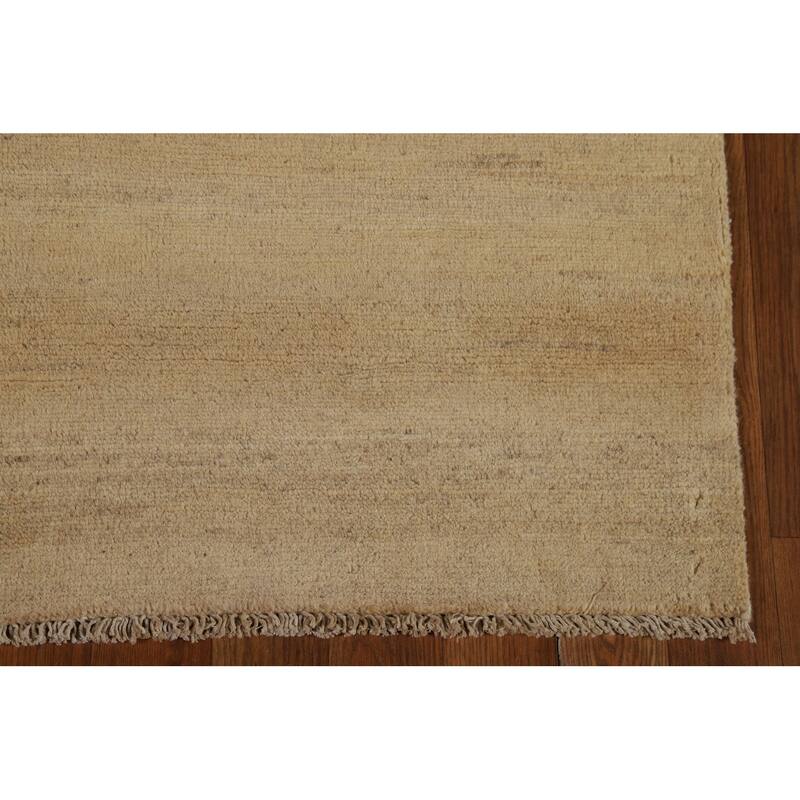 Gabbeh Modern Rug Hand-Knotted Bedroom Solid Wool Carpet - 3'10"x 5'11"