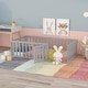 preview thumbnail 19 of 34, Twin Floor Bed Frame, Fun Fence Design with Openable Door, No Slats Grey - Twin
