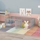 preview thumbnail 1 of 12, Twin Size Wood Daybed Frame with Fence, Sturdy and Versatile Floor Bed Gray