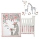 preview thumbnail 2 of 8, Lambs & Ivy Giraffe and a Half Pink/Gray 4-Piece Nursery Baby Crib Bedding Set