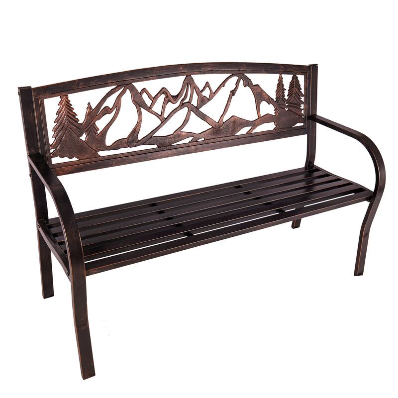 48 in. Metal Garden Bench, Mountain View
