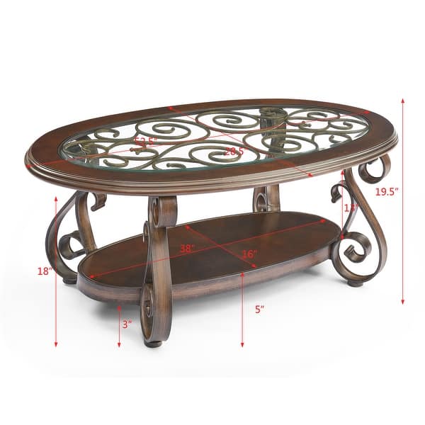 Coffee Table with Glass Table Top - Bed Bath & Beyond - 36179158