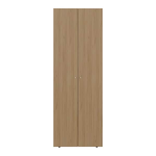 slide 2 of 11, Home 2 Doors Closet System Armoire, Hanging Rod And Storage Shelf, Modern Armoire For Bedroom Organization Storage Oak