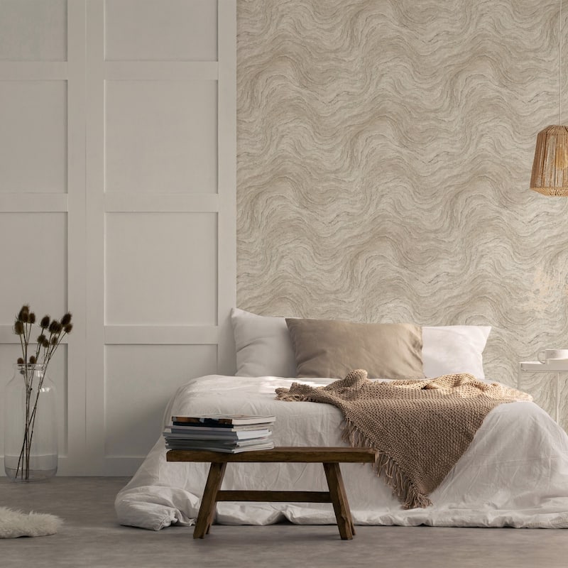 Galerie Wallcoverings Bricks and More Collection Marble Optic Matte Finish Vinyl on Non-woven Wallpaper Roll