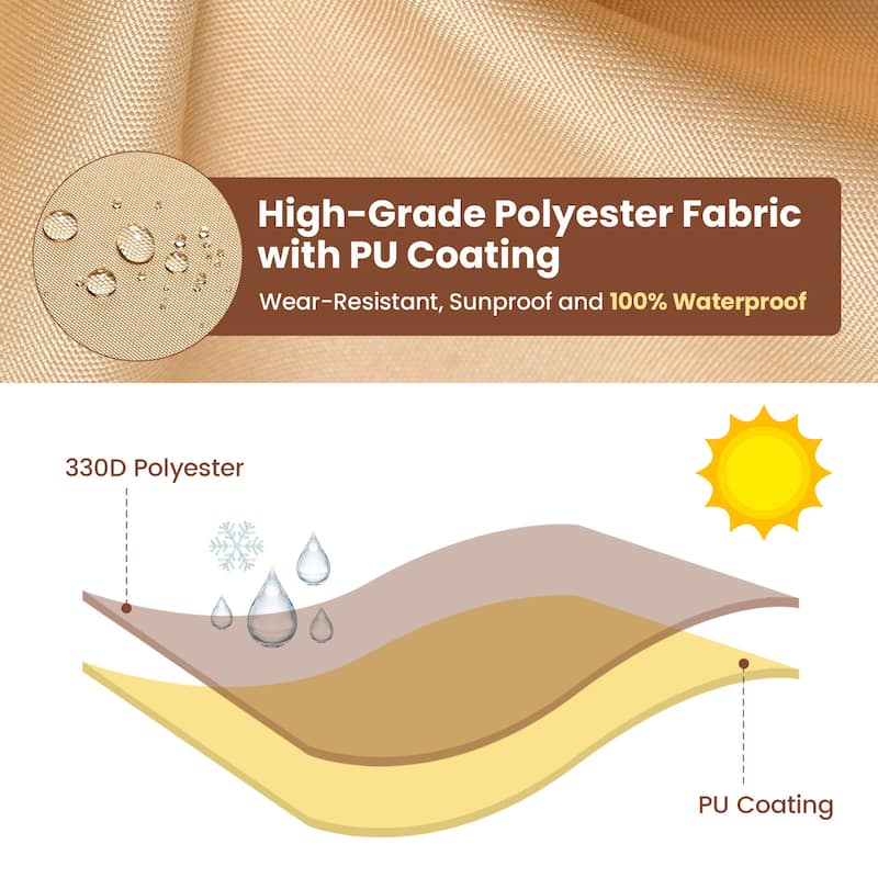 Gymax Patio Loveseat Cover 2-Seater Waterproof Deep Sofa Cover w/