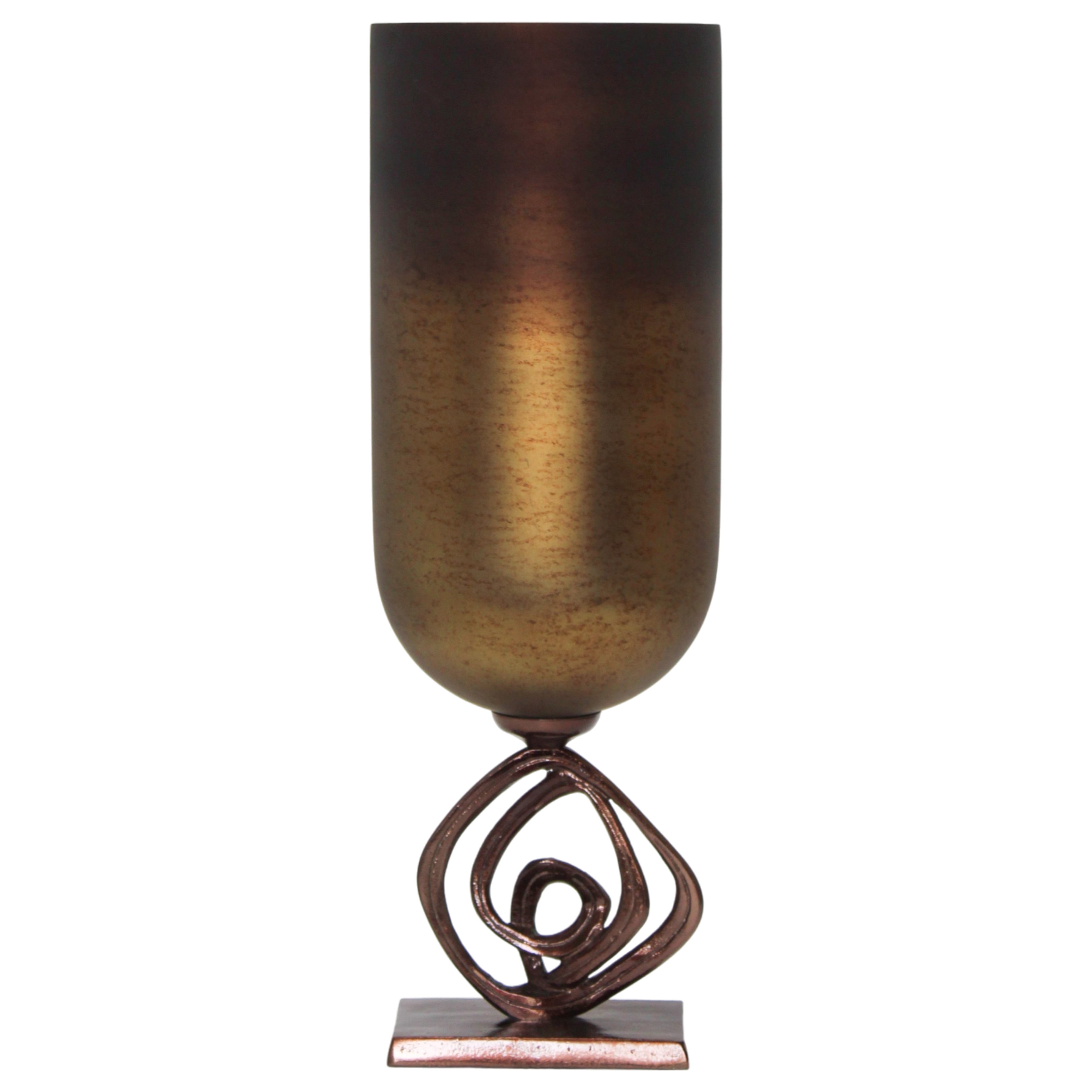 Sagebrook Home Glass Urn With Metal Stand