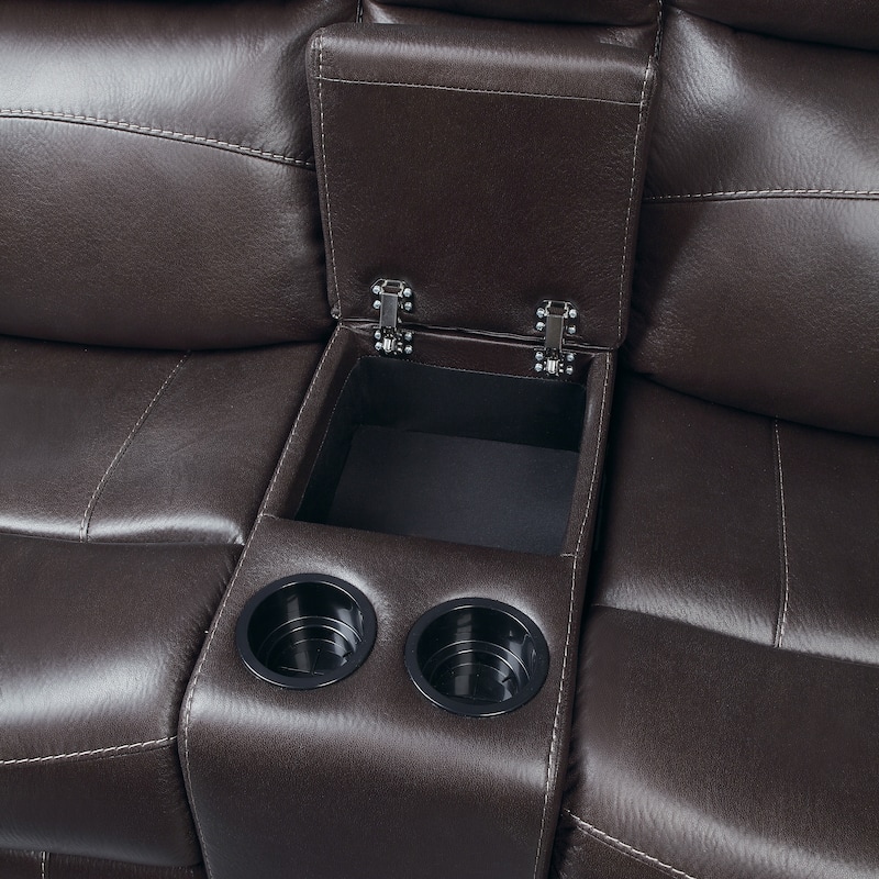Soho Double Lay Flat Reclining Love Seat with Console