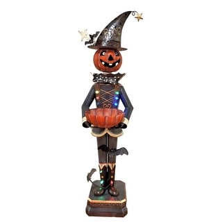 Metal Pumpkin Soldier Decoration and Candy Bowl - Overstock - 31952487
