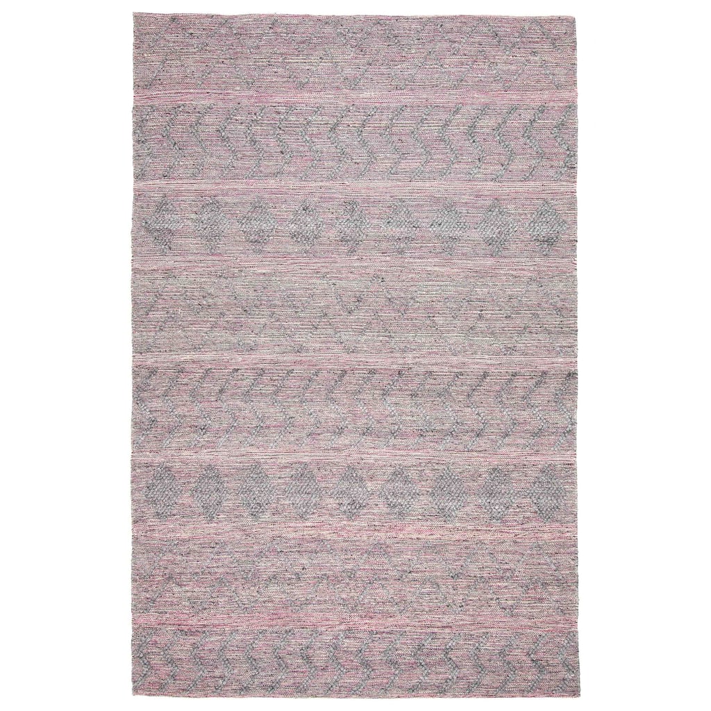 ECARPETGALLERY Braid weave Sienna Grey Wool Rug - 6'1 x 9'5