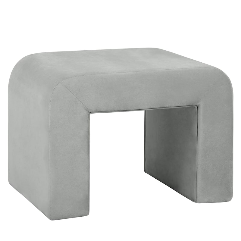 Vint 26" Modern Bench Upholstered in Velvet or Boucle With Padded Foam Seat for Living Room Bedroom Home Office - Velvet Light Grey