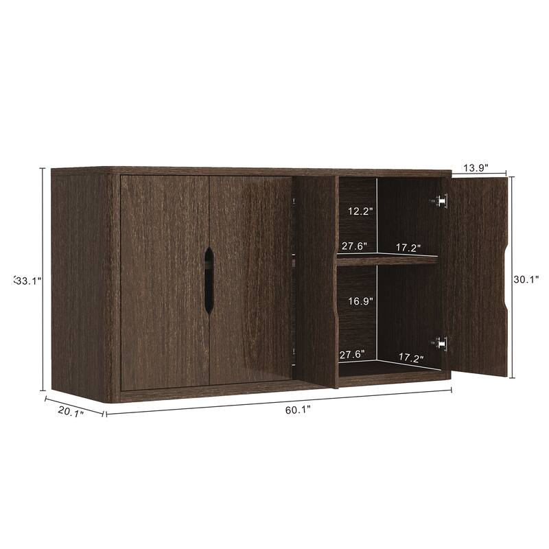 Manhattan Comfort Rivington Modern 4 Shelf Sideboard