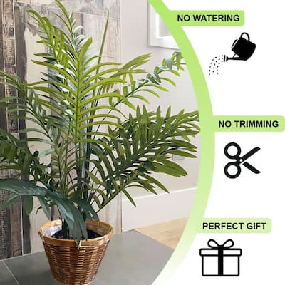 Admired By Nature Artificial Paradise Palm Tree Plant in Woven Basket