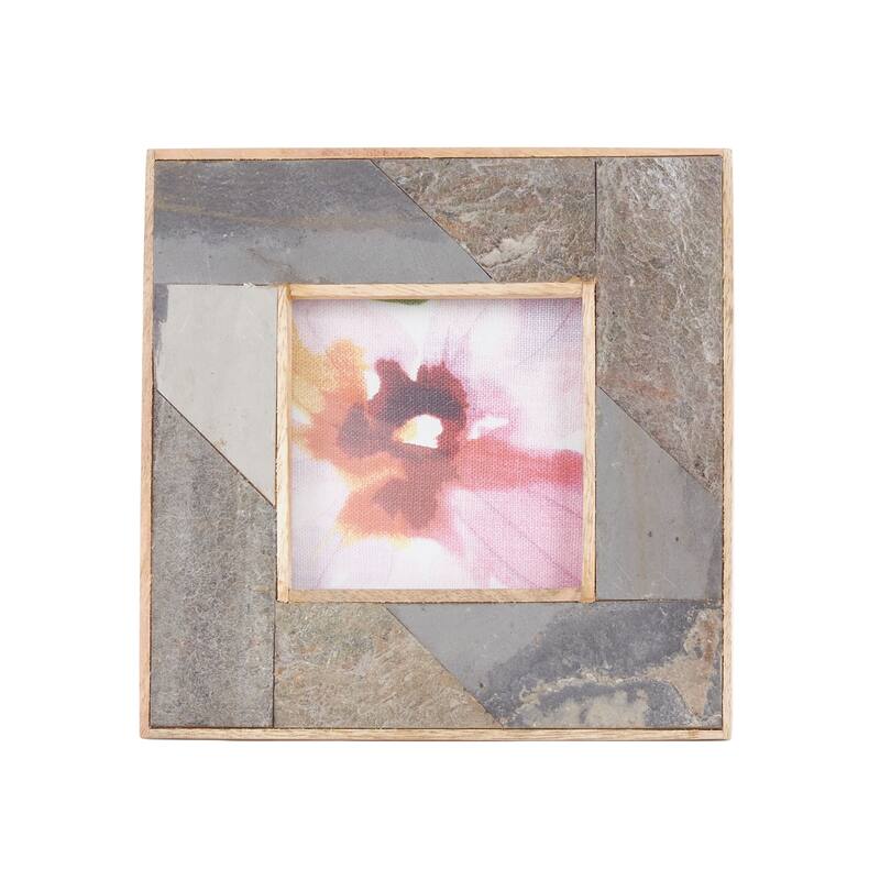 Slate Picture Frame With Distressed Design - 4"x4"