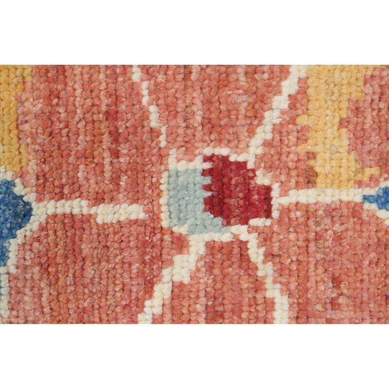 Hand Knotted Oriental 100% Wool Carpet Transitional Floral Navy Blue & Blues Oushak Runner Rug - 19' 5'' X 5' 0''