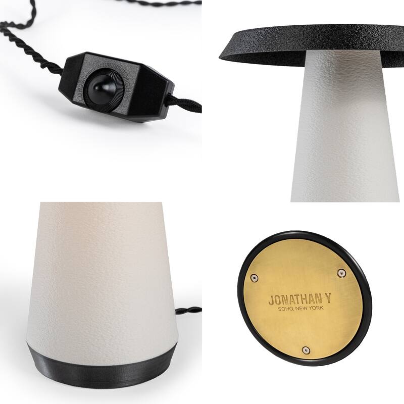 Enzo 12.25" Mid-Century Minimalist Plant-Based PLA 3D Printed Dimmable LED Table Lamp, by JONATHAN Y