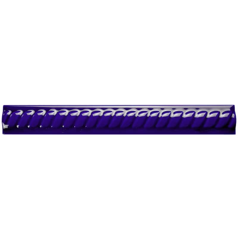 Merola Tile Trenza Moldura Cobalto 1" x 7-7/8" Ceramic Wall Trim - (1 Tile)