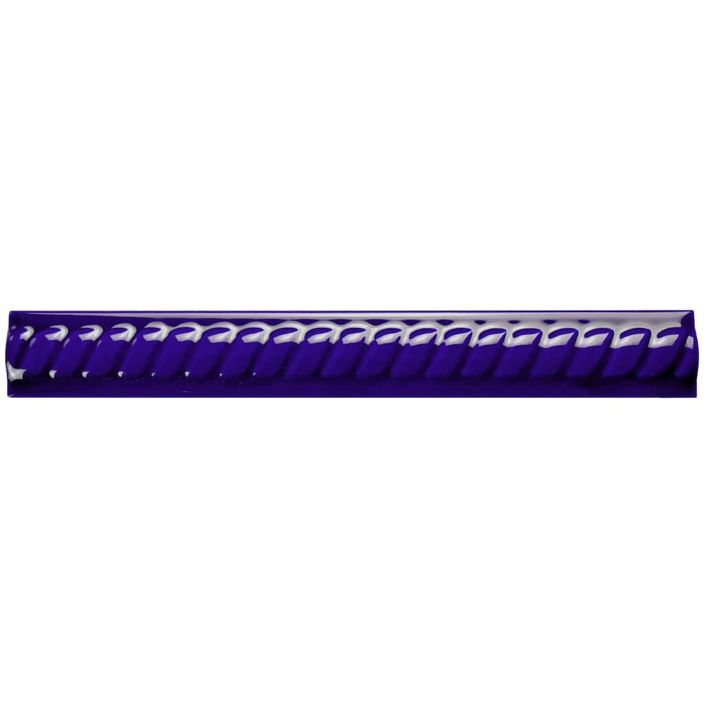 Merola Tile Trenza Moldura Cobalto 1" x 7-7/8" Ceramic Wall Trim - (1 Tile)