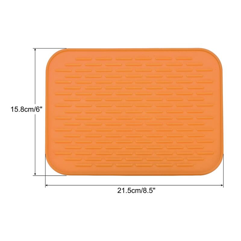 Silicone Dish Drying Mat Set, 2Pcs Under Sink Drain Pad Heat Resistant - 8.5 x 6 x 0.24 inch