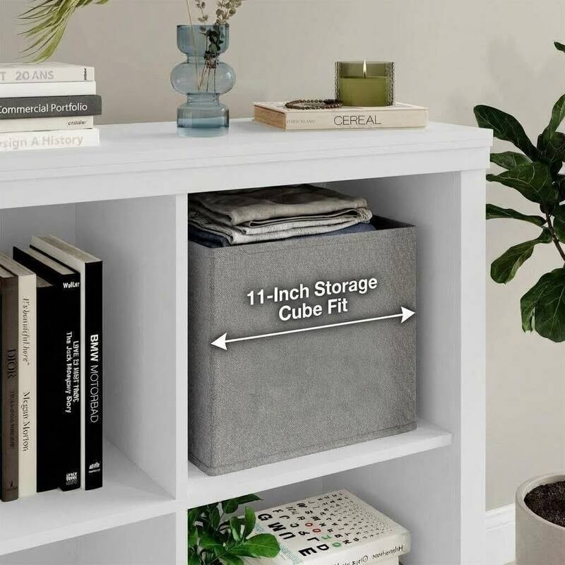 Farmhouse 6-Cube Storage Organizer Bookshelf, Standing Display Cabinet for Home Office