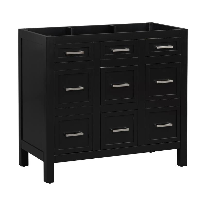 36-Inch Bathroom Vanity with Ceramic Sink Combo, Modern Freestanding Storage Cabinet