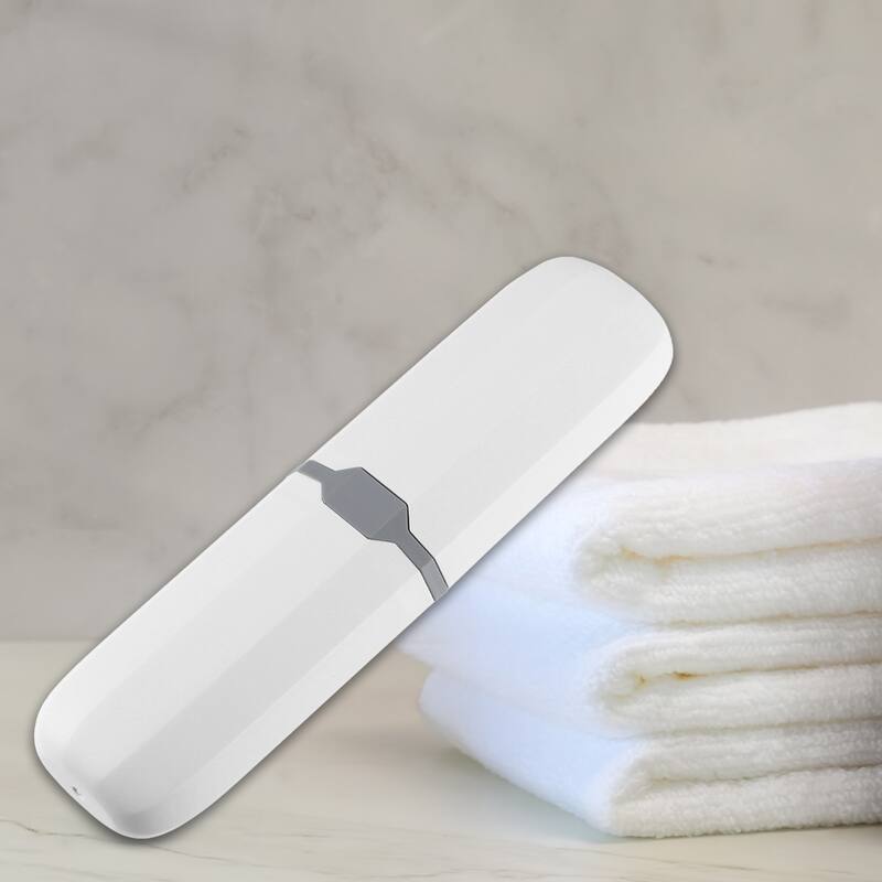Toothbrush Case, Traveling Toothbrush Holders Case, Plastic, Clear, 7.87"x2.17" - White