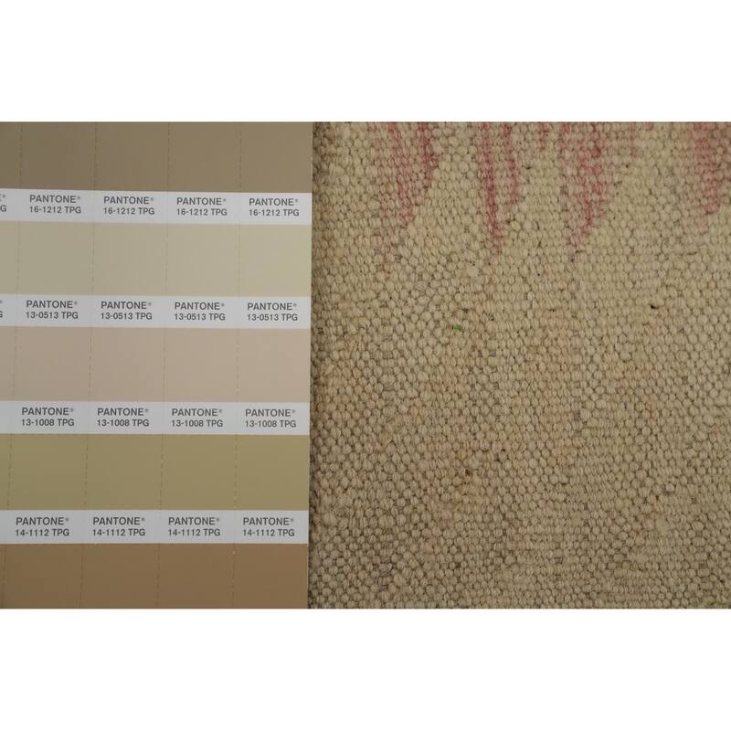 Hand Woven Oriental 100% Wool Carpet Southwestern Tribal Beige & Ivories Kilim Area Rug - 6' 4'' X 3' 11''
