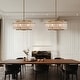 preview thumbnail 3 of 6, 25.6 in. Gold Modern Crystal Chandelier Glam Dimmable Pendant Light With Clear Glass for Living Dining Room